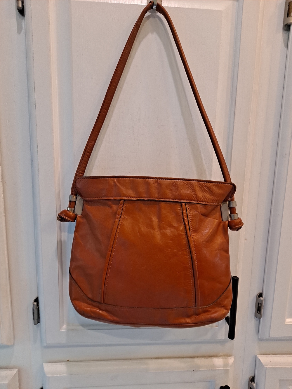 American Vintage Cognac Tan Leather Heritage 70s Timeless Casual Shoulder Bag